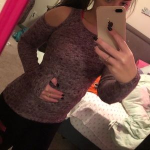 Purple Open Shoulder Top